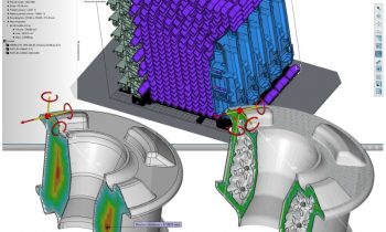 Die Nesting-Funktion der 3D-Druck-Software nutzt KI zur Optimierung der Bauteile (Bild: CoreTechnologie).