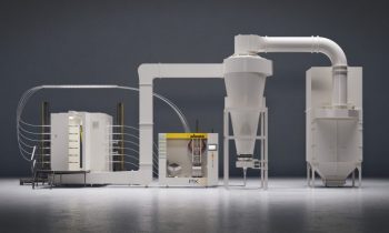 Das neue Pulverbeschichtungssystem im Verbund mit dem größeren Pulverzentrum (Bild: J. Wagner GmbH).