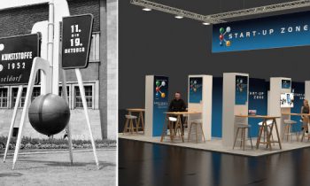 Standen vor 70 Jahren noch Konsumwaren im Fokus der »K«, präsentieren heute junge Unternehmen Hightech-Lösungen (Bilder: Messe Düsseldorf).