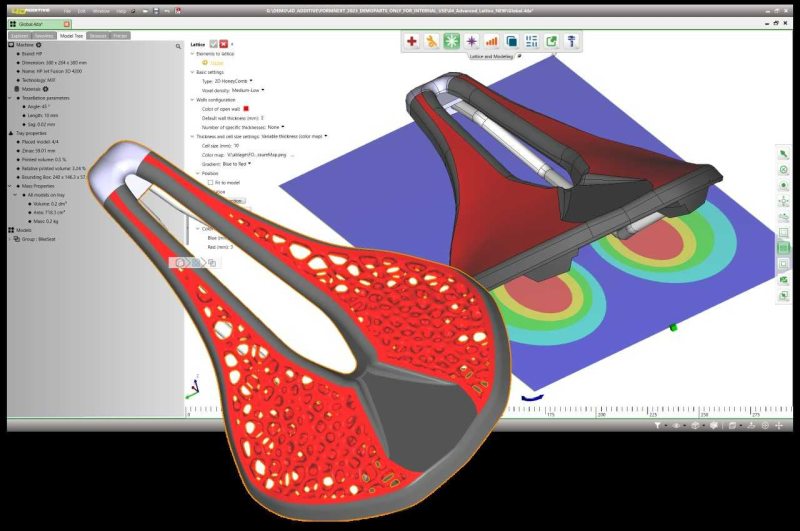 Die aktuelle Version der 3D-Druck-Software wurde mit einem neuartigen Gitterstrukturen-Modul aufgewertet (Bild: CoreTechnologies).