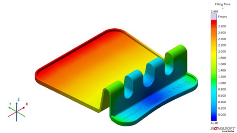 Momentive hat das Füllverhalten beim LSR-Spritzgießen des Drip Guard mithilfe von Simulationssoftware bereits im Vorfeld präzise bestimmt (Bild: Momentive).