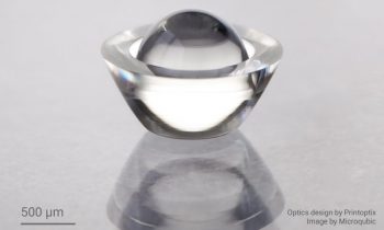 TIR-Linse (Total Internal Reflection), die mit dem neuen Fotolack gedruckt wurde (Bild: Nanoscribe).