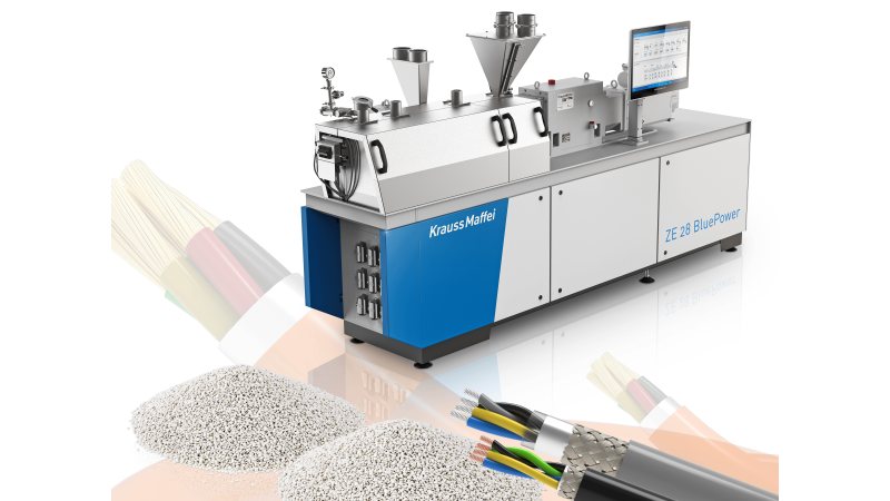 Der Extruder ist speziell für die Herstellung von HFFR-Kabelcompounds konfiguriert (Bild: Krauss-Maffei).