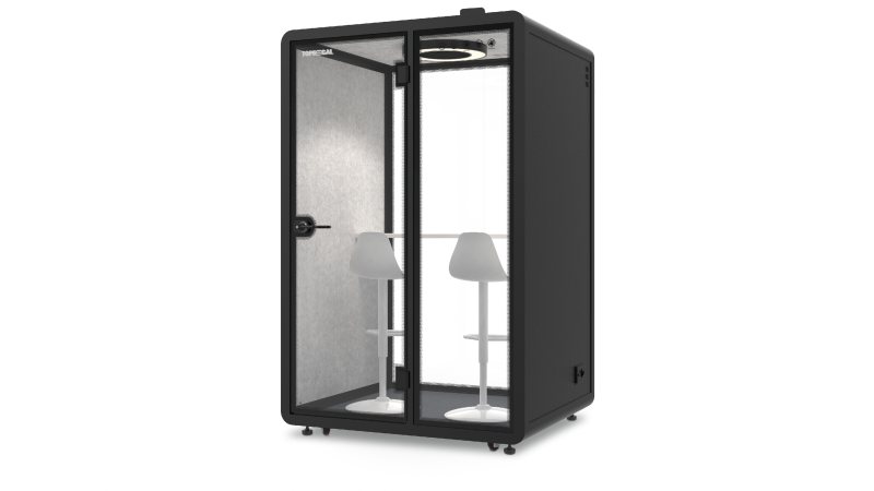 Diese Telefonkabine mit den Außenmaßen 1500 mm x 1250 mm x 2348 mm ist für zwei Personen geeignet (Bild: Topregal).