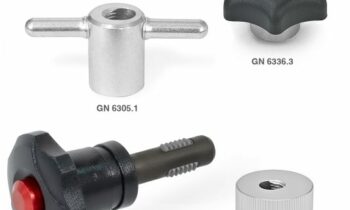 Schnellspannlösungen bieten der Konstruktion zahlreiche Möglichkeiten, um etwa Klappen oder Abdeckungen werkzeuglos, schnell, aber auch sicher zu befestigen. Abnehmbare Schnellspannschrauben und -muttern beschleunigen Rüstvorgänge und verkürzen Stillstandzeiten (Bild: Ganter).