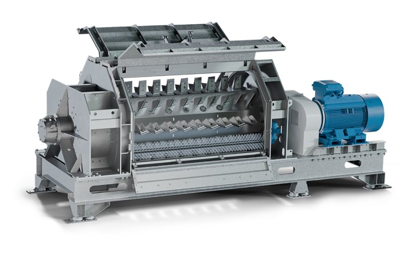 Der neue mechanische Trockner verfügt über einen rotierenden Siebkorb mit integrierten Wasserdüsen für eine umfassende Reinigung und schnelle Feuchtigkeitsabfuhr (Bild: Herbold Meckesheim).