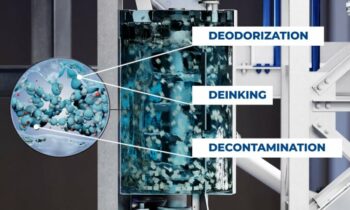 Mithilfe eines lösemittelbasierten Extraktionsprozesses werden Polymerketten von Verunreinigungen befreit (Bild: Lindner).