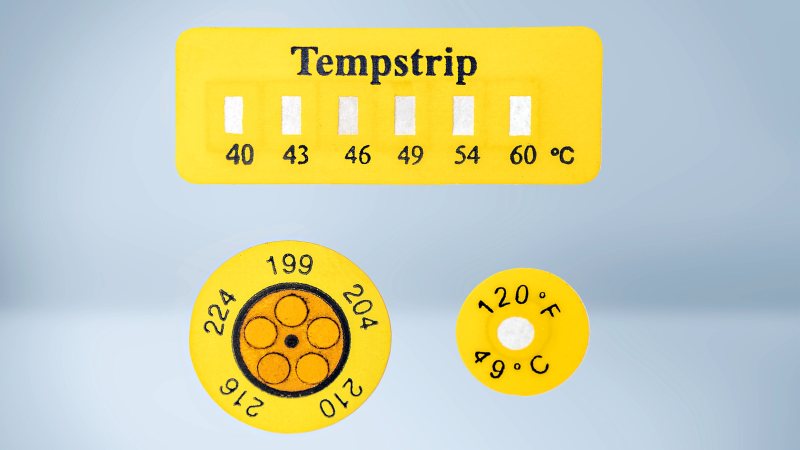 Die Thermoindikatoren stehen in Standardausführungen mit verschiedenen Skalen sowie als Einzel- und Mehrfeld-Messpunkte zur Verfügung (Bild: Kager).