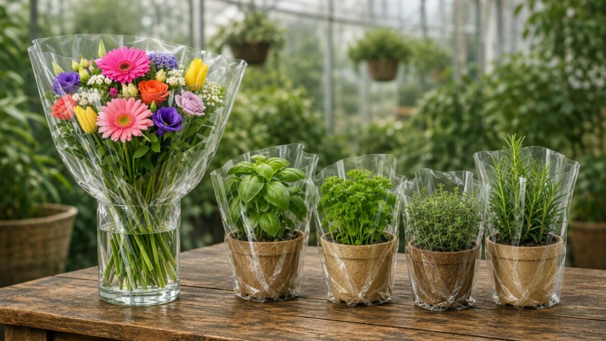 Die Folie eignet sich für Blumen- und Kräuterverpackungen, bei denen Schutz, Frischewirkung und ein ansprechender Auftritt am PoS zusammenkommen (Bild: Südpack).