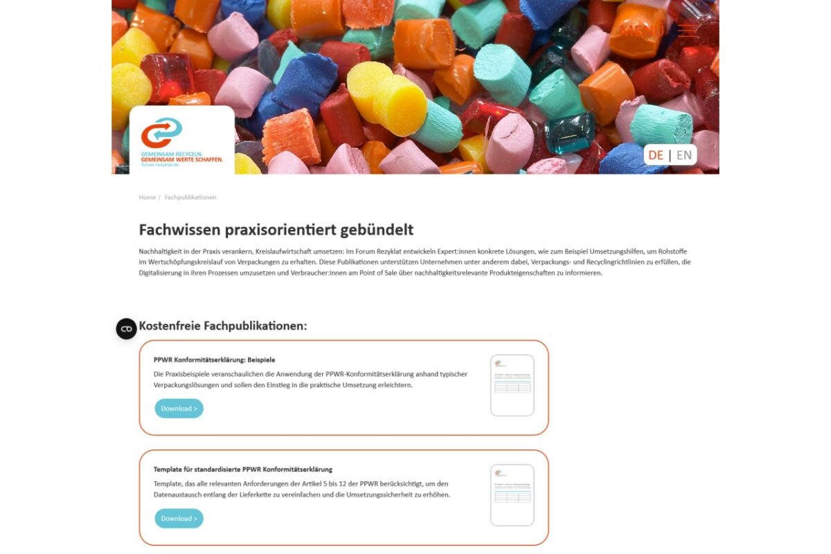 Screenshot: www.forum-rezyklat.de