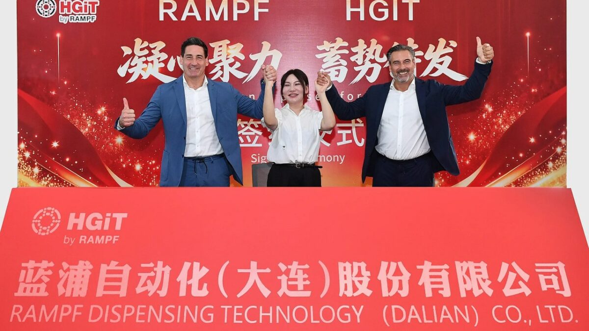 Hannah Han, Eigentümerin und CEO von HGIT, gemeinsam mit den CEOs Michael Rampf und Matthias Rampf (Bild: Rampf).