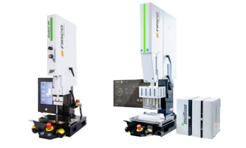 V. l.: Ultraschall-Schweissmaschinen »Standard2-745« und »Electrical Motion2-20« (Bild: Rinco).