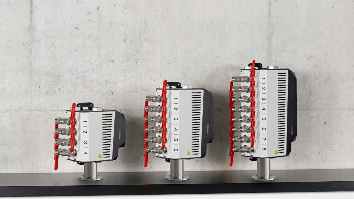 Ausführungen mit vier, sechs oder acht externen Kreisläufen, optional mit Kugelhähnen ausgestattet (Bild: HB-Therm AG).