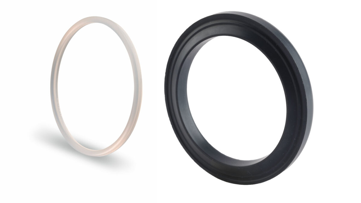 Li.: Der neue Werkstoff basiert auf einem fluortensidfrei hergestellten Polymer. Re.: Der neue Hochleistungswerkstoff ist besonders beständig gegen Reinigungsmittel und Heißdampf (Bilder: Freudenberg).