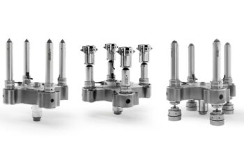 V. l.: 4-drop offenes Heißkanalsystem, 4x4-drop offenes seitliches Heißkanalsystem und 4-drop-Nadelverschlusssystem (Bild: Männer).
