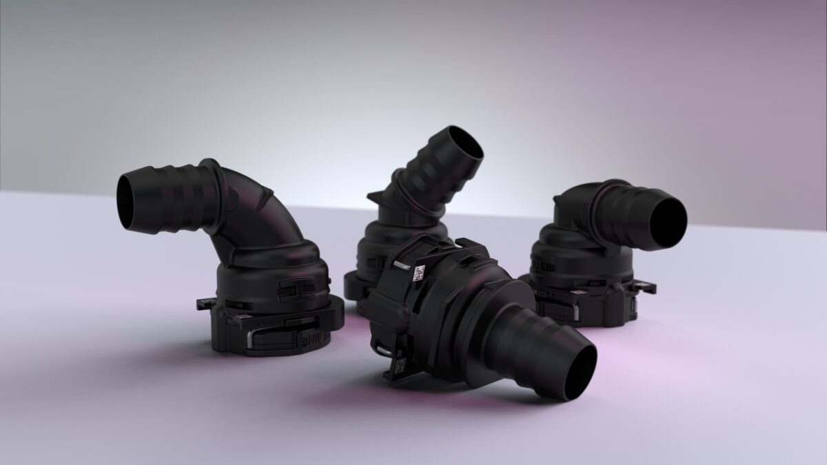 Stecksystem für Thermomanagementsysteme mit Anschlusskontur gemäß SAE J3207 (Bild: Voss).